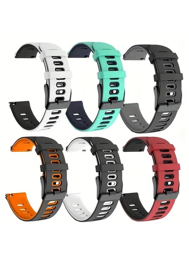 22mm Mix Color 5 Silicone Watch Strap for Huawei Amazfit Garmin Samsung Smartwatch - Image 4